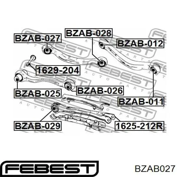 Купити BZAB027 Febest Сайлентблок заднього верхнього важеля