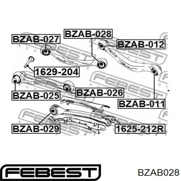 Сайлентблок заднего верхнего рычага  FEBEST BZAB028