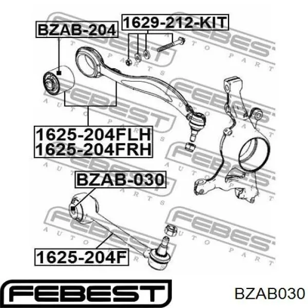 Сайлентблок переднього важеля BZAB030 Febest