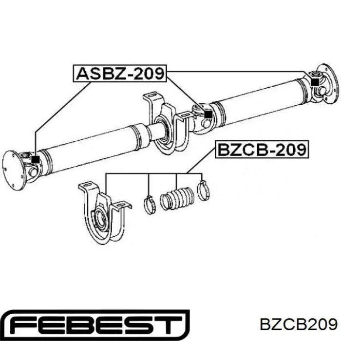 Підвісний підшипник карданного валу BZCB209 Febest