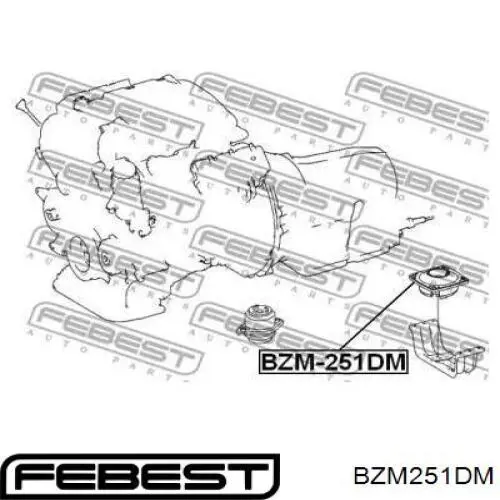 Купити BZM251DM Febest Подушка коробки передач
