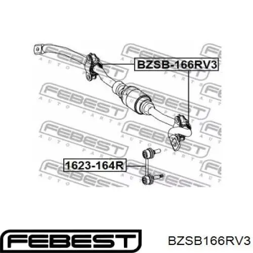 BZSB166RV3 Febest втулка стабілізатора заднього