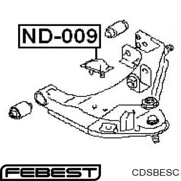 Втулка переднього стабілізатора Febest CDSBESC
