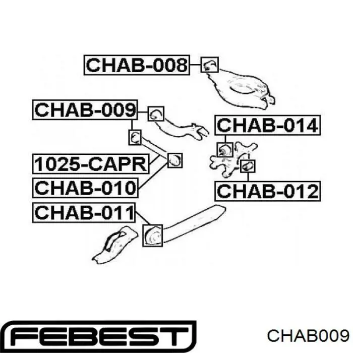 CHAB009 Febest сайлентблок заднього верхнього важеля