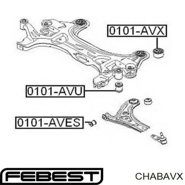 CHABAVX Febest Подушка передньої балки