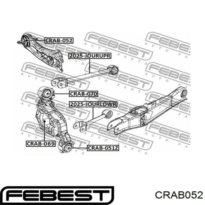 Сайлентблок заднього поздовжнього важеля, передній CRAB052 Febest