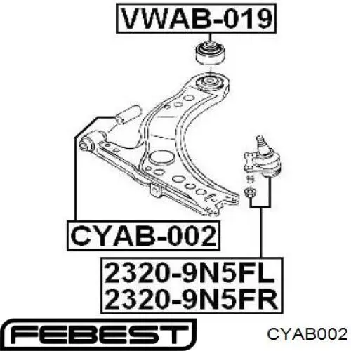 Сайлентблок переднього важеля J692909050 Lemforder