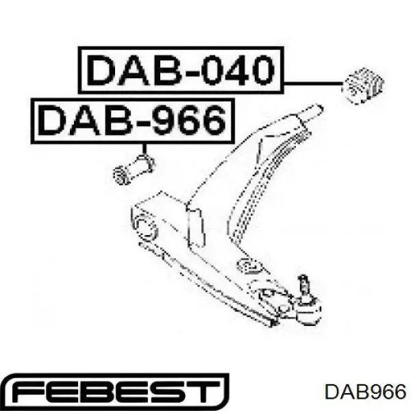 Сайлентблок переднього нижнього важеля DAB966 Febest