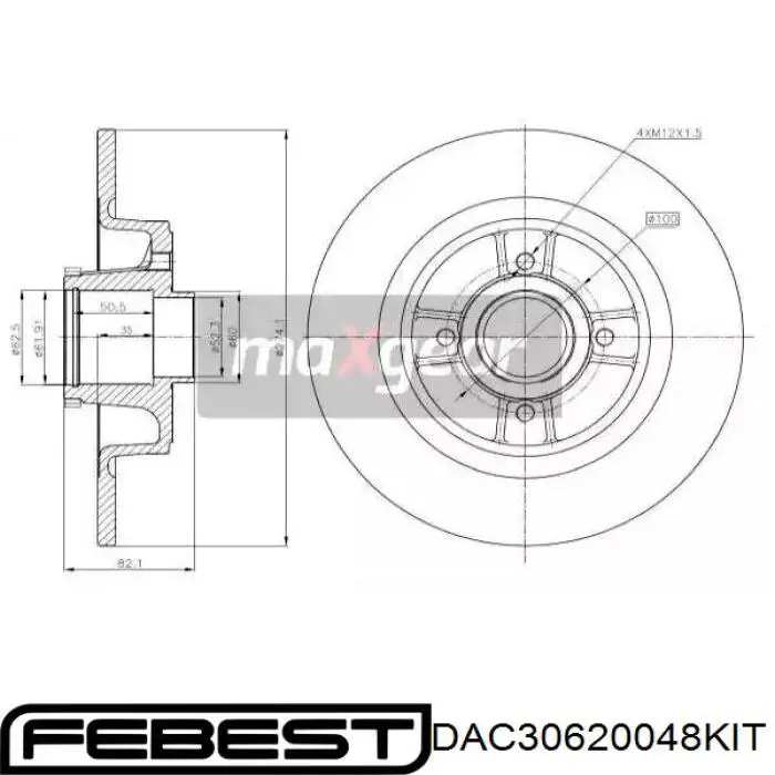 Задній підшипник Febest DAC30620048KIT
