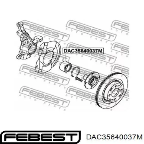 Підшипник маточини Febest DAC35640037M