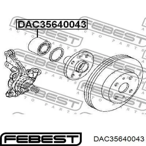 Купити DAC35640043 Febest Підшипник ступиці передньої