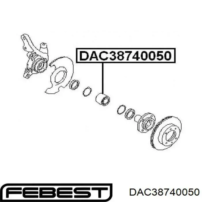 DAC38740050 Febest підшипник маточини передньої