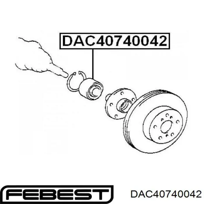 Комплект підшипник маточини передньої Febest DAC40740042 ціна, від 23.62 USD