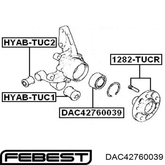 Підшипник маточини передньої DAC42760039 Febest