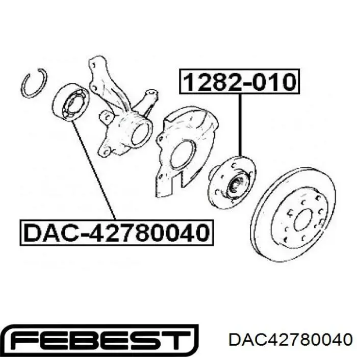 Купити DAC42780040 Febest Підшипник ступиці передньої