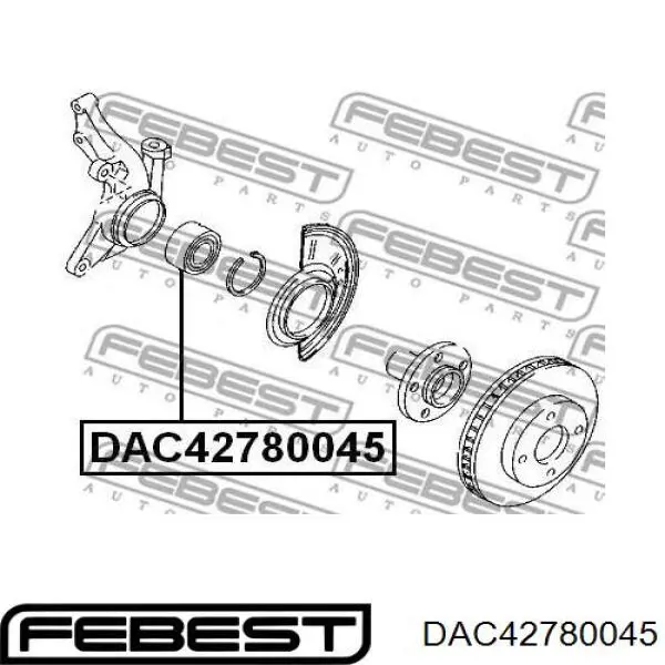 Купити DAC42780045 Febest Підшипник ступиці передньої