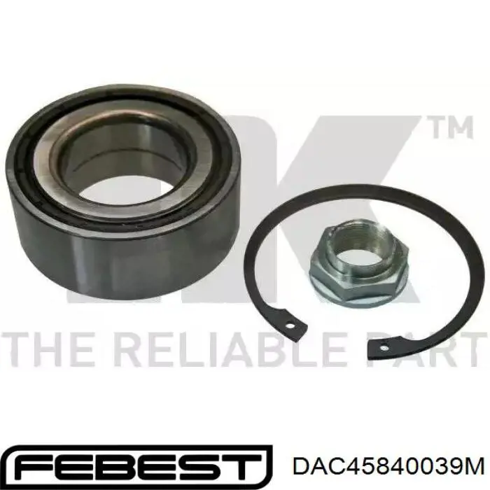 Підшипник маточини Febest DAC45840039M