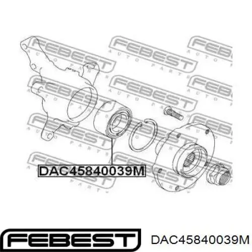 Комплект підшипник маточини передньої Febest DAC45840039M ціна, від 28.32 USD