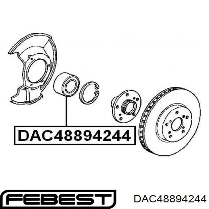 Купити DAC48894244 Febest Підшипник ступиці передньої