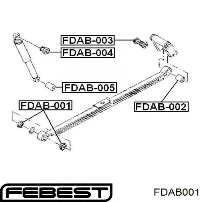 Сайлентблок ресори, передній FDAB001 Febest