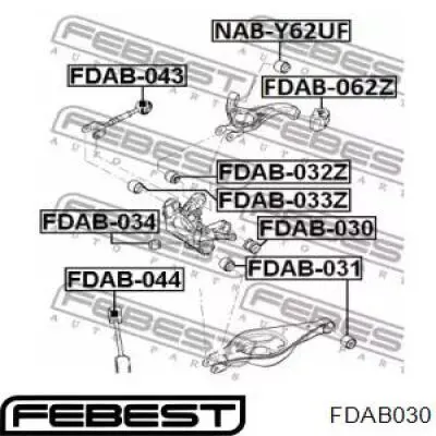 FDAB030 Febest Сайлентблок задньої підвіски