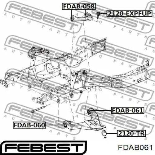 Купити FDAB061 Febest Сайлентблок передньої підвіски