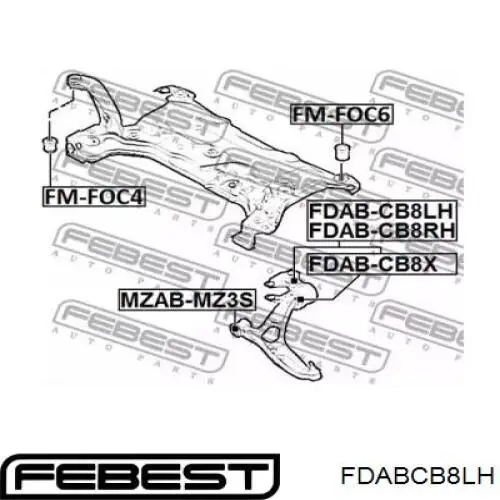 Купити FDABCB8LH Febest Сайлентблок передньої підвіски