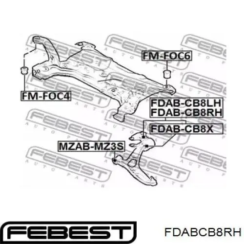 Сайлентблок нижнього важеля передньої підвіски Febest FDABCB8RH ціна, від 28.92 USD