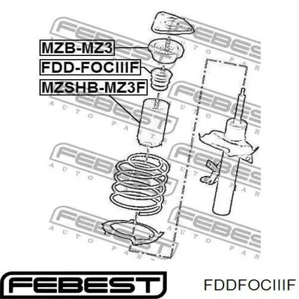 Буфер-відбійник амортизатора переднього Ford Focus 3 (CB8) (Форд Фокус)