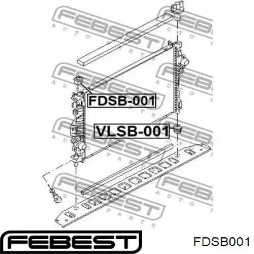 FDSB001 Febest подушка кріплення радіатора верхня