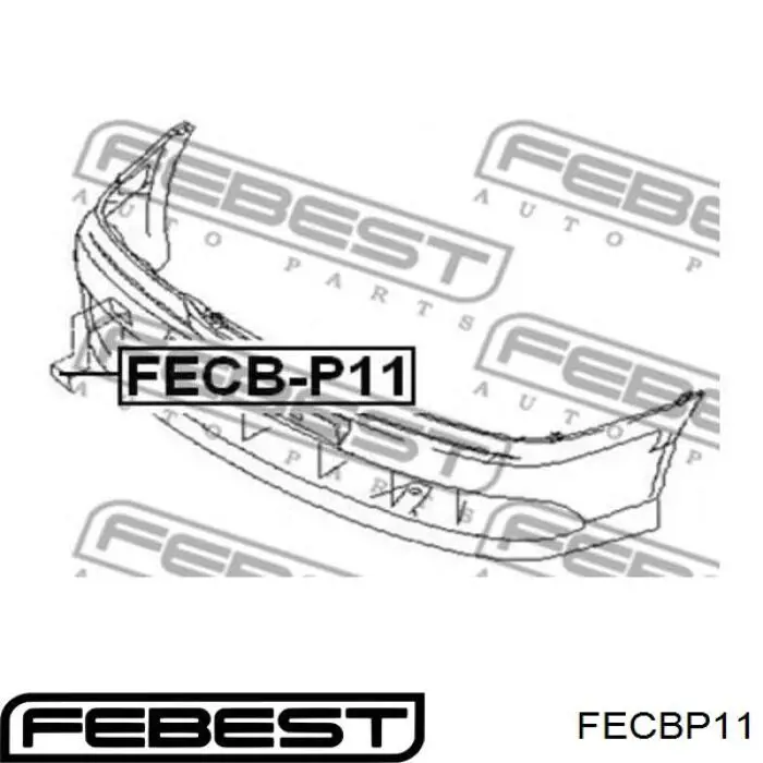FECBP11 Febest заглушка бампера буксирувального гака, передня