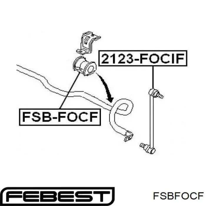 FSBFOCF Febest втулка стабілізатора переднього