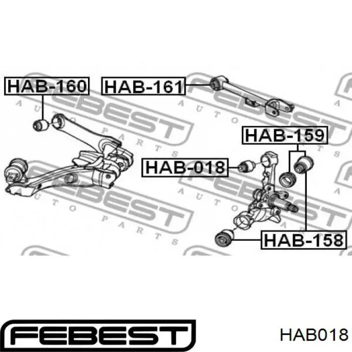 Сайлентблок заднього верхнього важеля HAB018 Febest