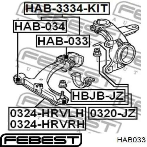 С/блок нижнього важеля Febest HAB033