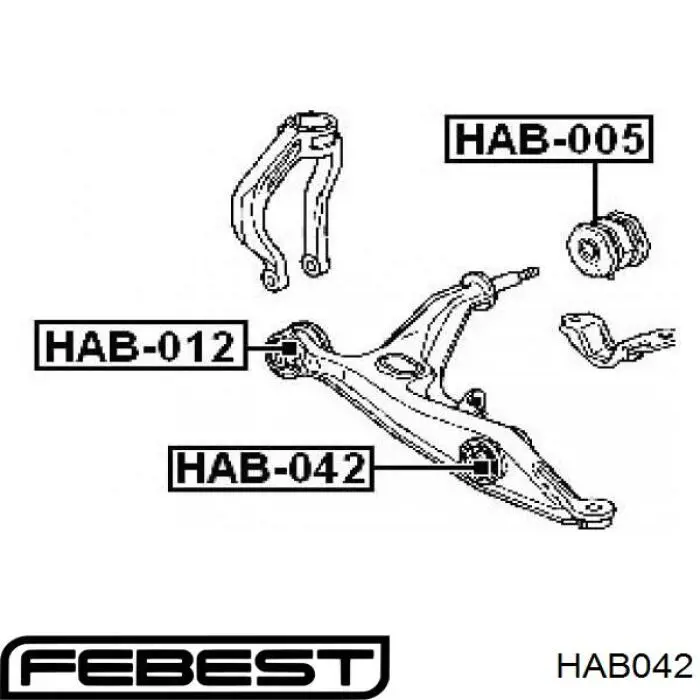 Сайлентблок нижнего переднего рычага  FEBEST HAB042