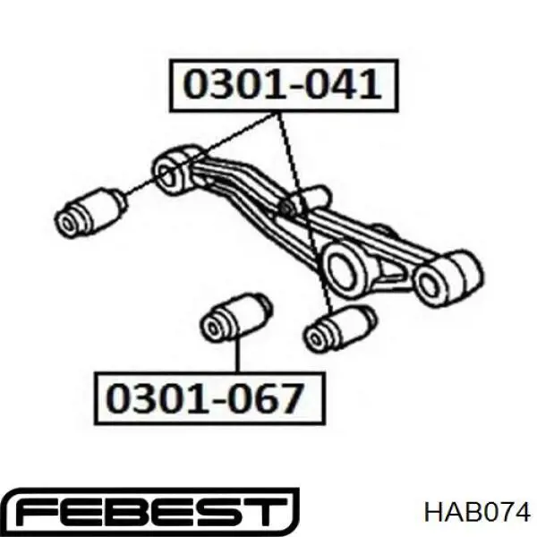 Сайлентблок заднього нижнього важеля Febest HAB074