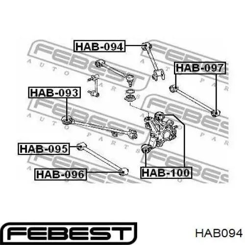Сайлентблок заднього верхнього важеля Febest HAB094