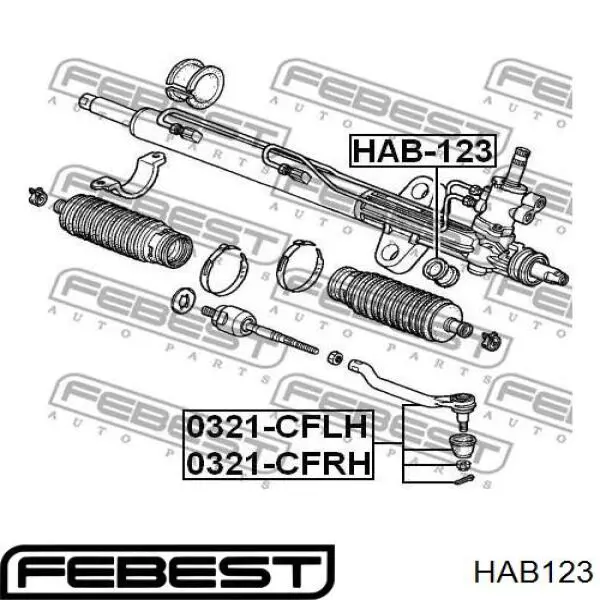 Втулка кріплення рульової рейки HAB123 FEBEST