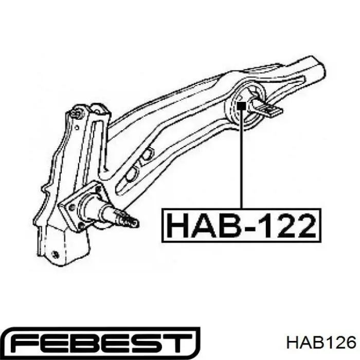 HAB126 Febest Сайлентблок заднього поздовжнього нижнього важеля