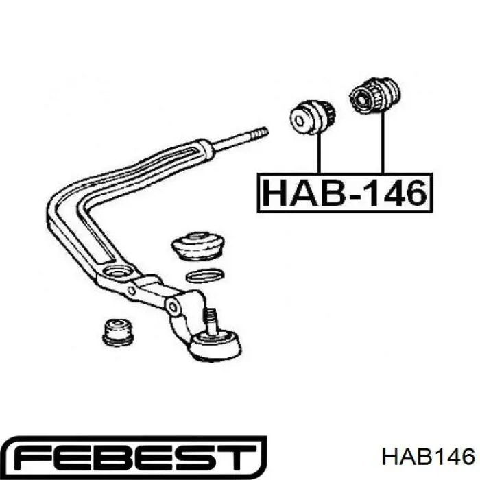 HAB146 Febest сайлентблок переднього нижнього важеля