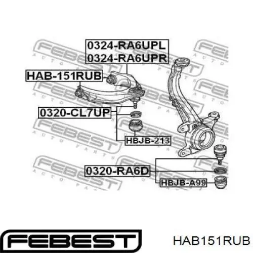 Сайлентблок переднього верхнього важеля Febest HAB151RUB