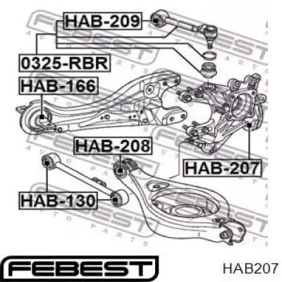 Сайлентблок цапфи задньої HAB207 Febest