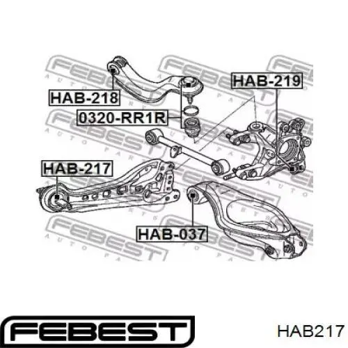 HAB217 Febest Сайлентблок верхнього важеля