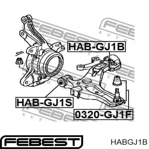 Сайлентблок переднього нижнього важеля HABGJ1B Febest