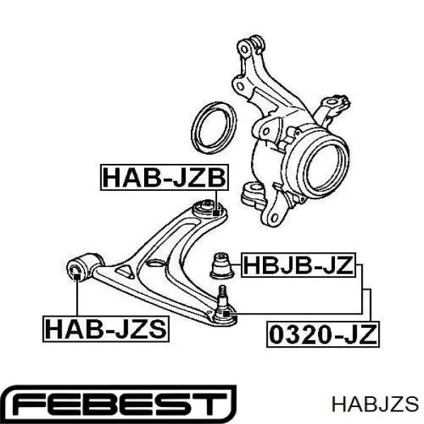 Сайлентблок переднього нижнього важеля HABJZS Febest