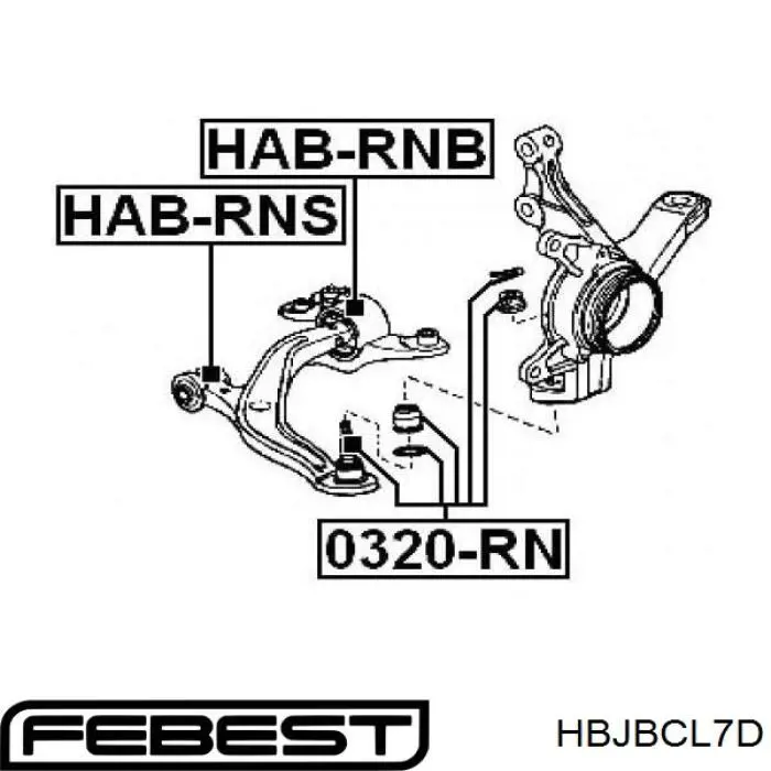 Купити HBJBCL7D Febest Пильник опори кульової нижній