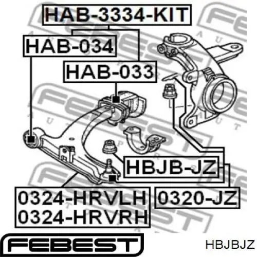 Пильник опори кульової нижній HBJBJZ Febest