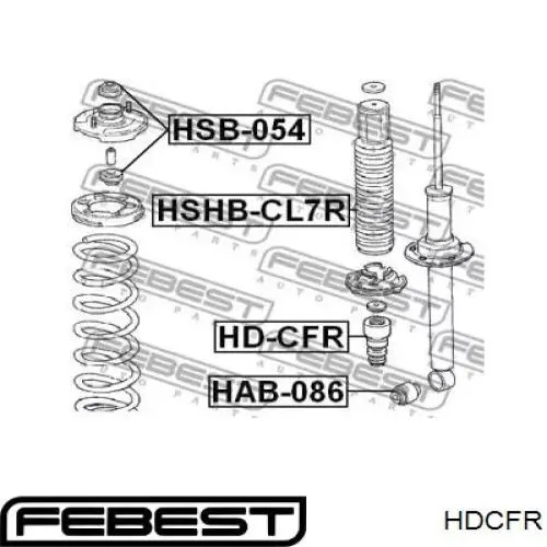 Відбійник на задні амортизатори Febest HDCFR ціна, від 2.40 USD