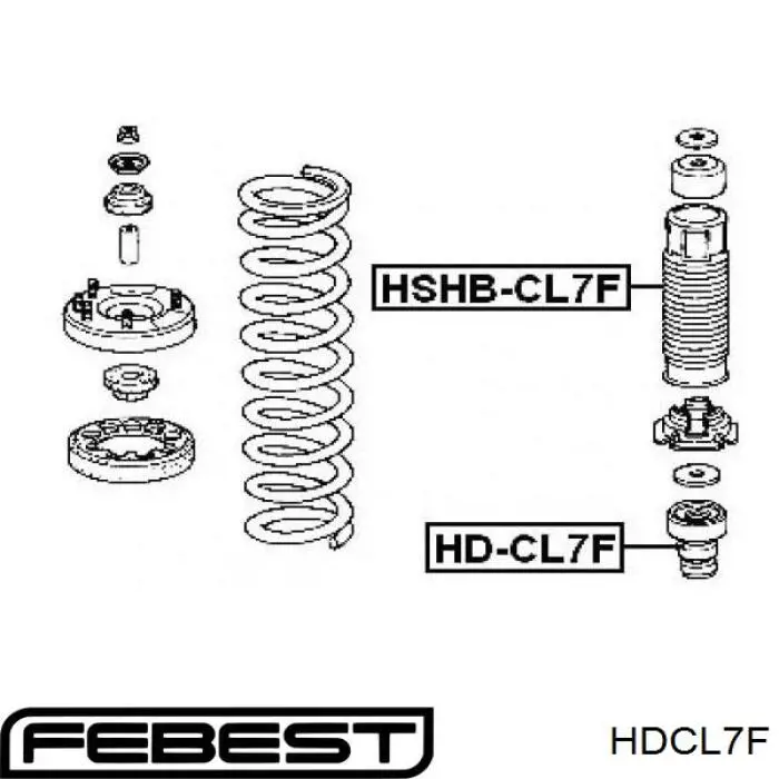 HDCL7F Febest буфер-відбійник амортизатора переднього