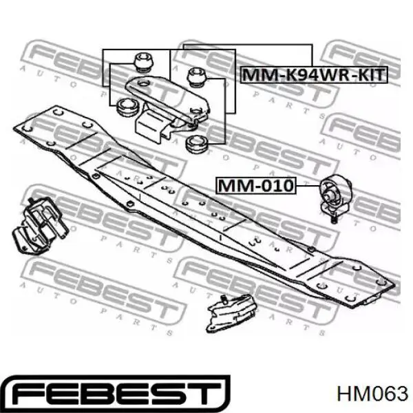 Купити HM063 Febest Подушка (опора) двигуна, ліва